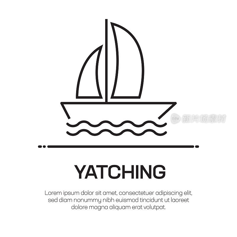 Yatching矢量线图标-简单的细线图标，优质的设计元素
