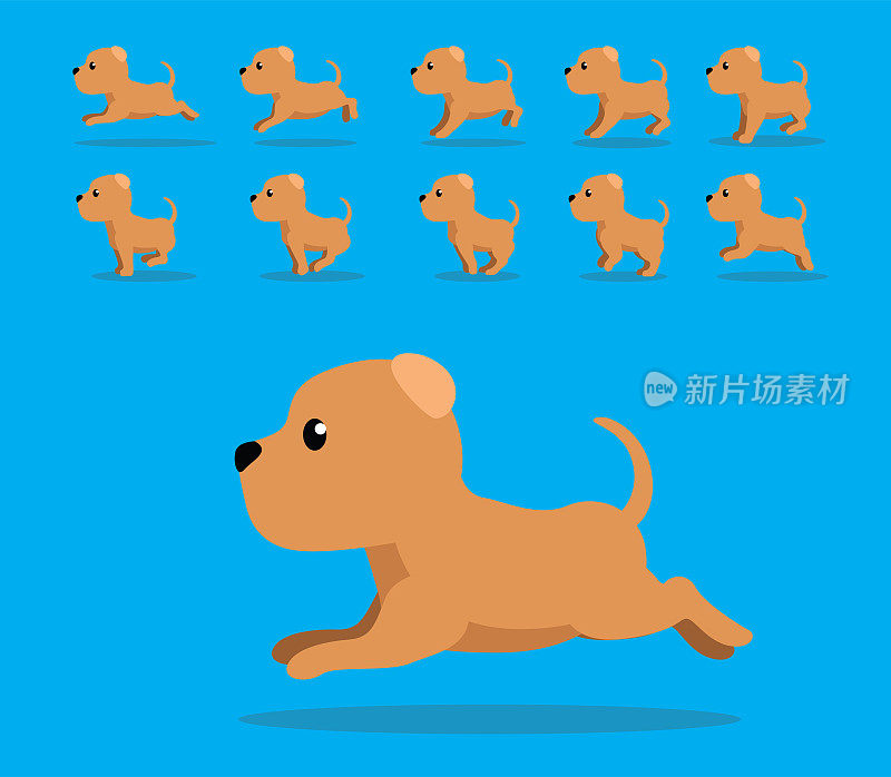 动物动画序列狗狗波尔多卡通向量