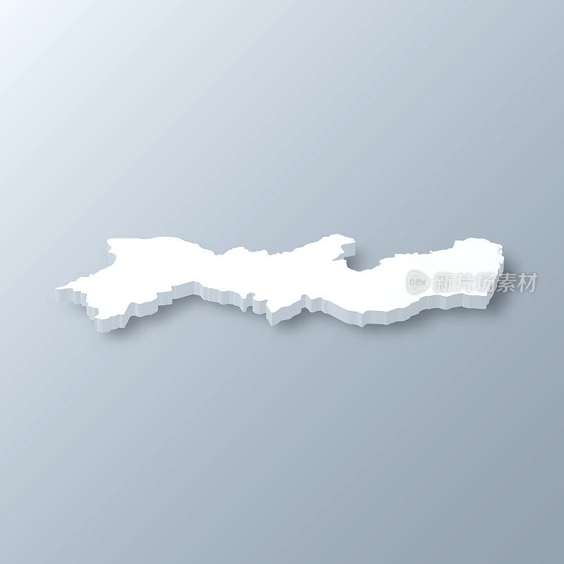 伯南布哥三维地图的灰色背景