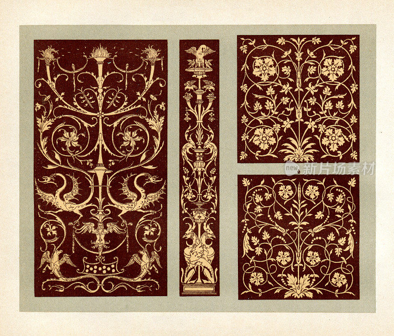 中世纪镶嵌技术装饰1898年