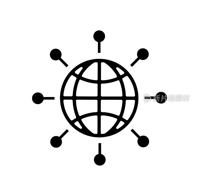全球网络矢量图标插图