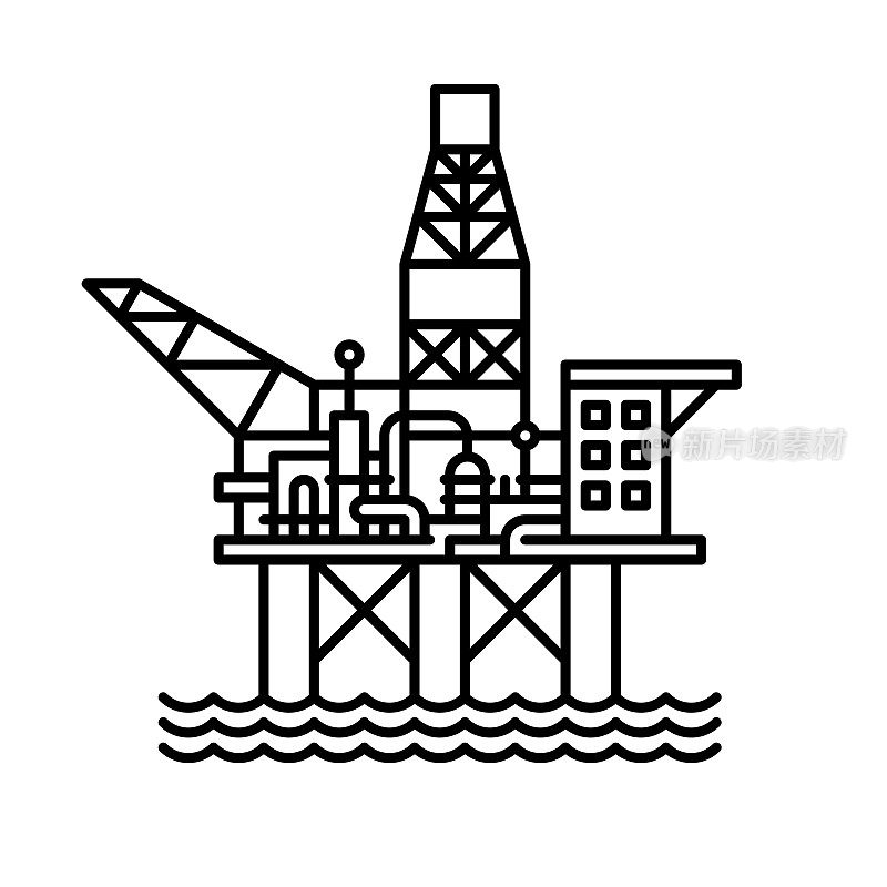 石油平台线图标