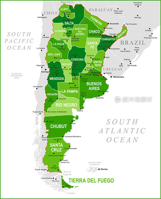 阿根廷绿色地图