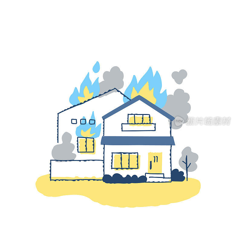 房屋被大火烧毁