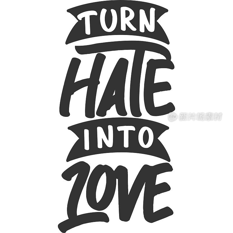 化恨为爱动机字体引用设计。