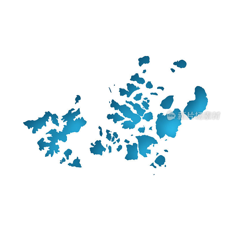 弗朗茨约瑟夫土地地图-白纸剪在蓝色背景