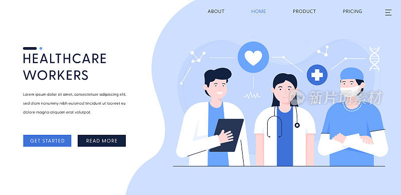 医疗工作者登陆页模板插图