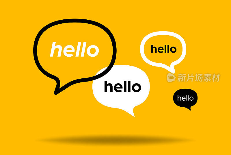 语音气泡你好文本