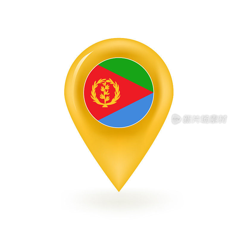 厄立特里亚国旗地图大头针图标