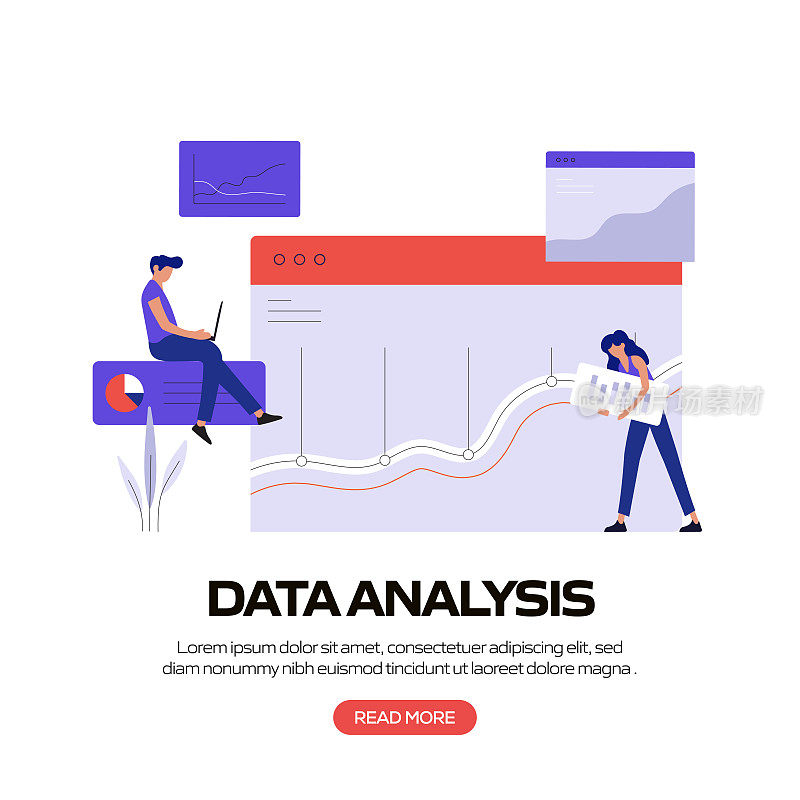 数据分析概念矢量插图网站横幅，广告和营销材料，在线广告，业务演示等。