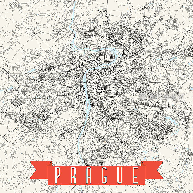 布拉格捷克共和国矢量地图