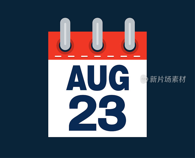 这个月的日历日期是8月23日