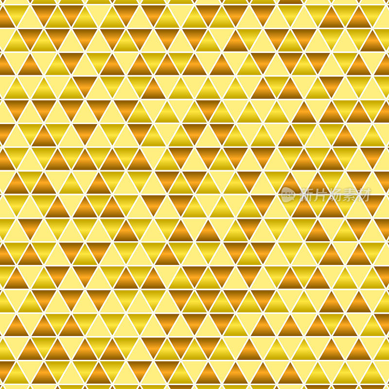 半随机三角形图案，金黄色