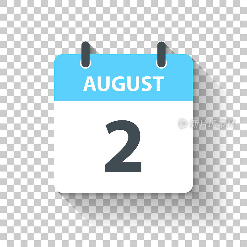 8月2日-日日历图标在平面设计风格