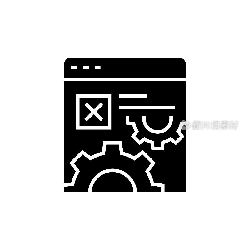 网站开发平面图标,平面插图符号设计