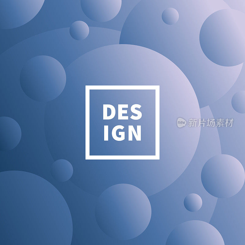 抽象几何背景与蓝色梯度圆圈