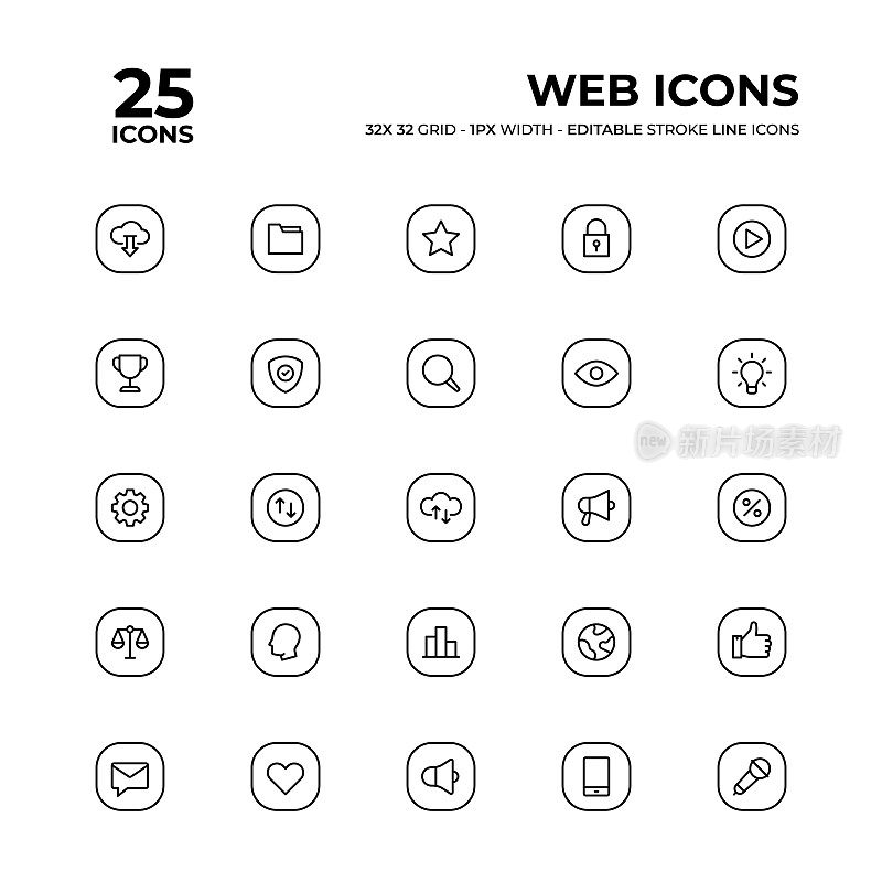 Web图标线图标集
