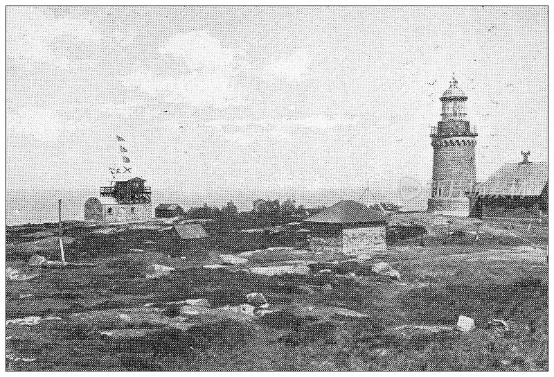 丹麦古老的旅行照片:灯塔