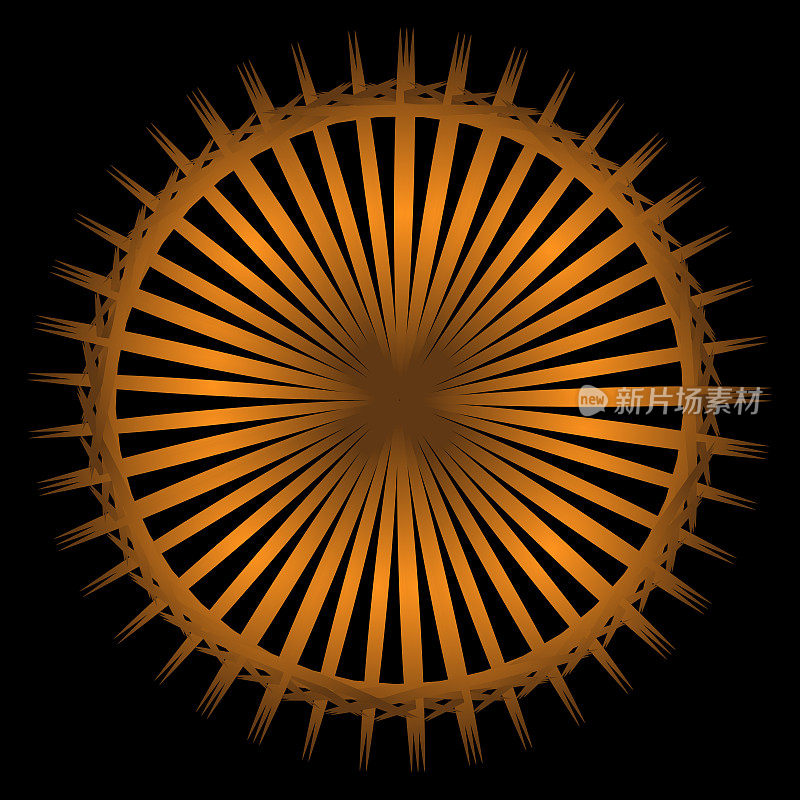 抽象的圆形轮子包裹着棕色