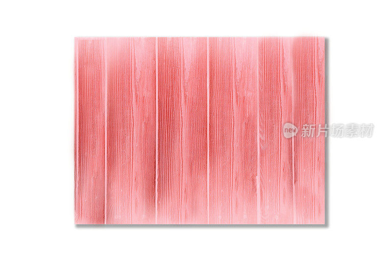 粉红色的玫瑰红自然背景纹理的油漆木材垂直板在一个白色的背景。