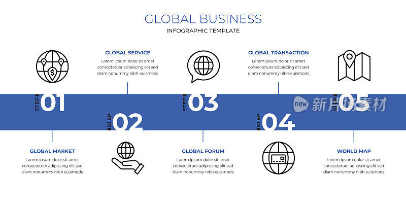 全球商业信息图表模板
