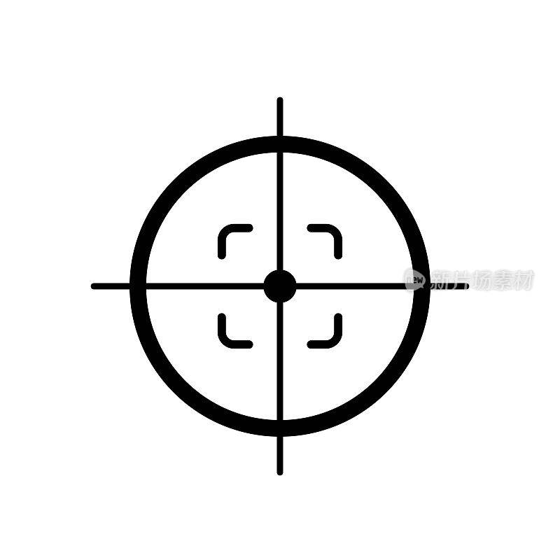 十字线图标。目标，狙击手和射击符号。矢量图像用于军事和电脑游戏网页设计