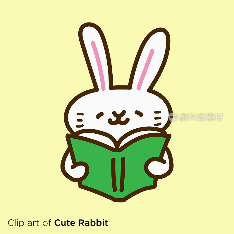 兔子人物插画系列“读兔子”