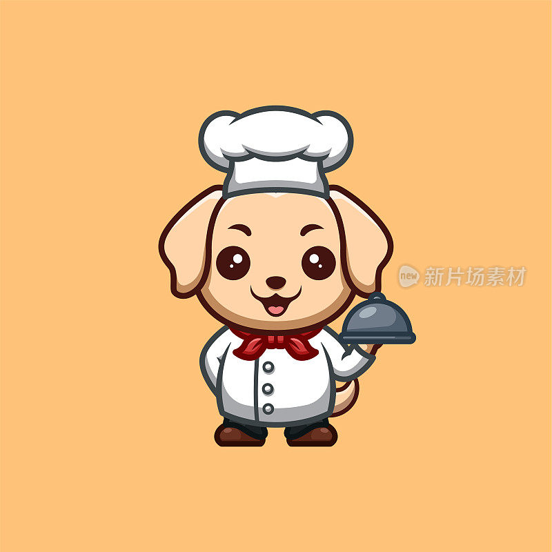 寻回犬厨师可爱创意卡哇伊卡通吉祥物Logo