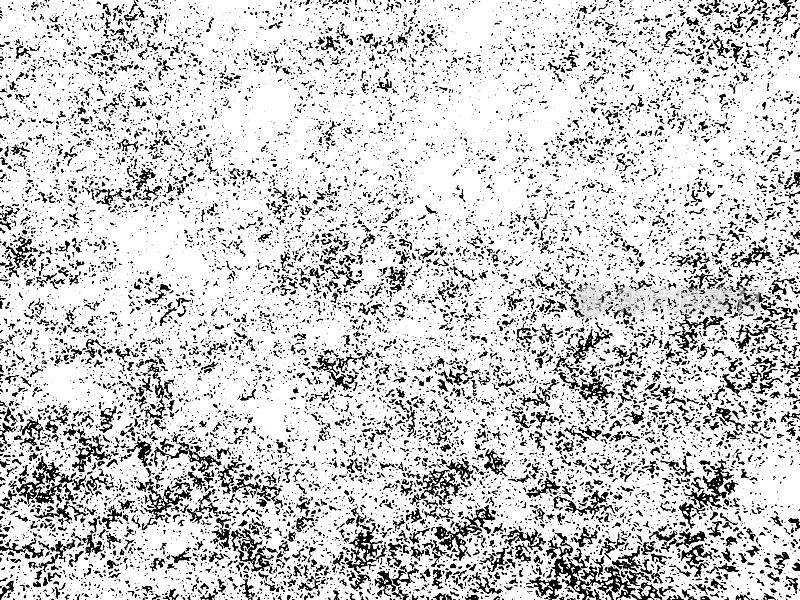 黑白垃圾音乐。痛苦叠加纹理。抽象表面灰尘和粗糙脏墙的背景概念。
悲伤插画简单地放置在物体上，产生垃圾效果。向量EPS10。
