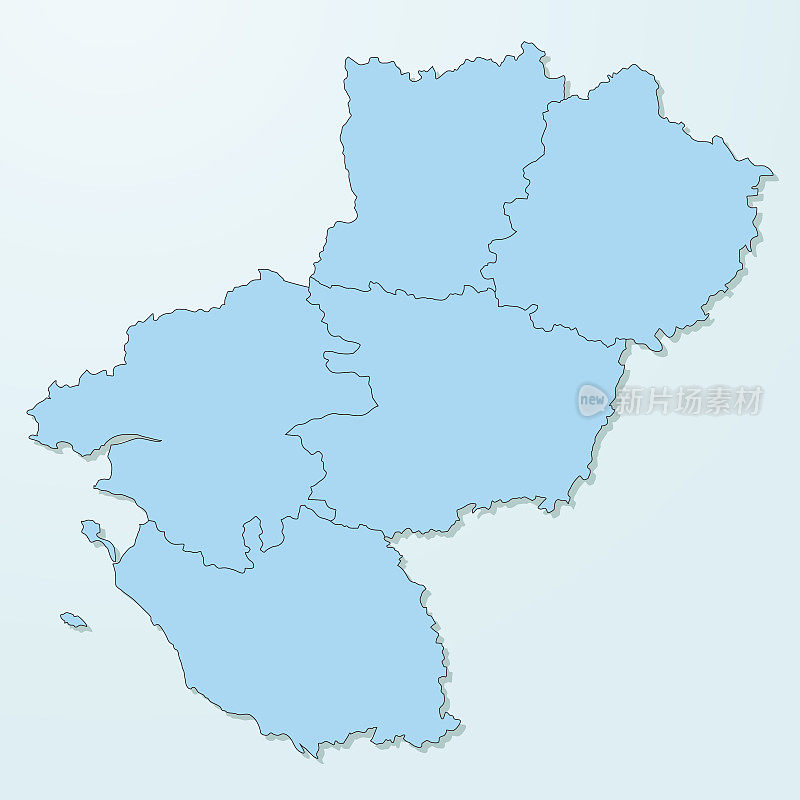 在退化的背景矢量上支付德拉卢瓦尔蓝色地图