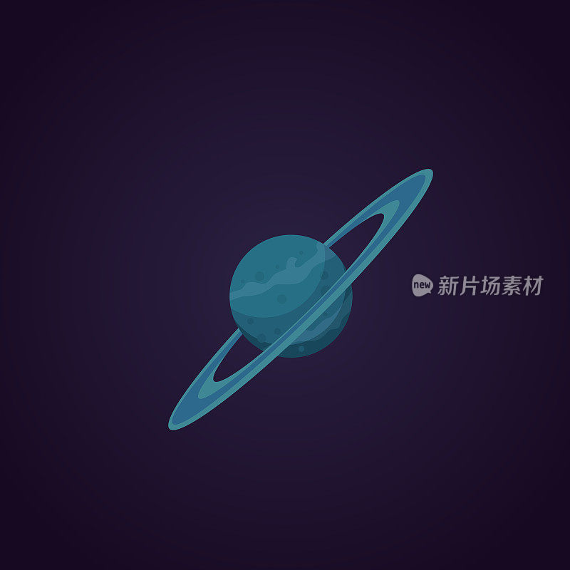 天王星行星矢量卡通插图。空间背景