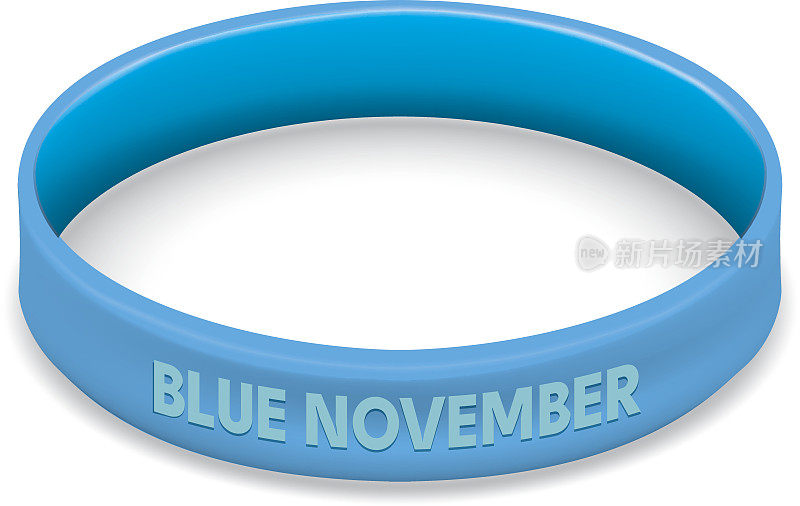 象征着斗争和意识，蓝色，对抗前列腺癌，蓝色手镯。理想的教育和信息材料