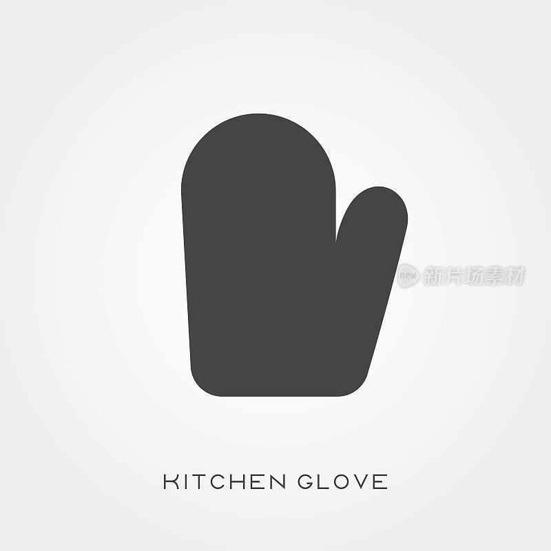 剪影图标厨房手套