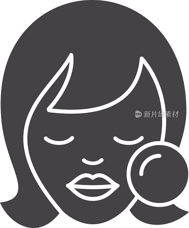 女人脸上的化妆海绵图标