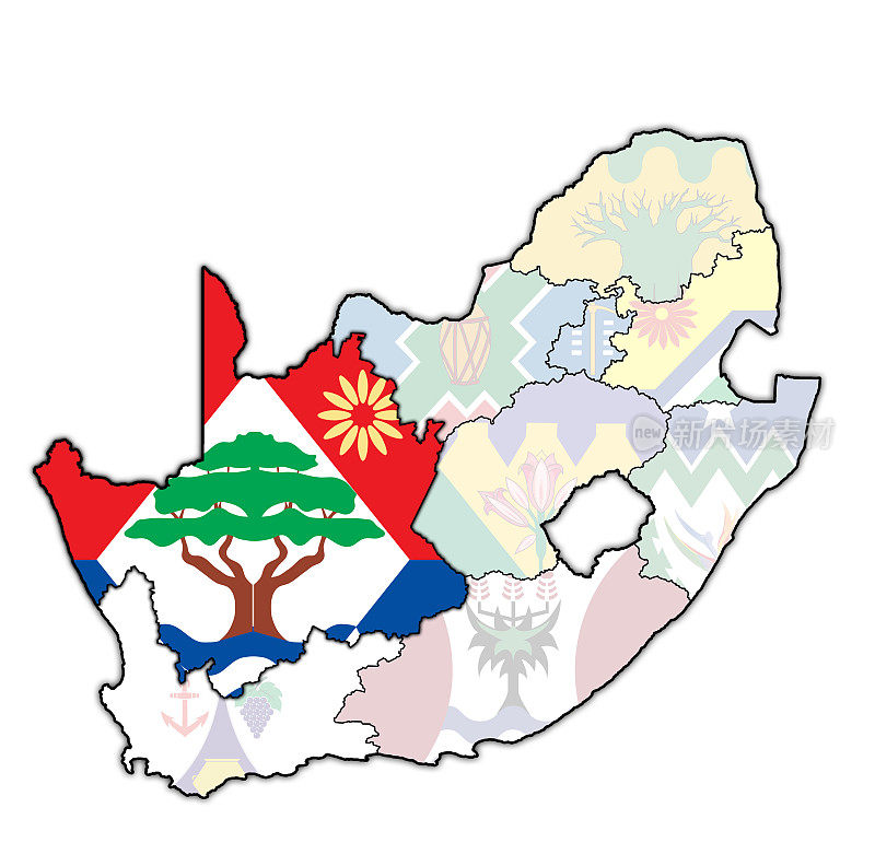 南非行政地图上的北开普旗