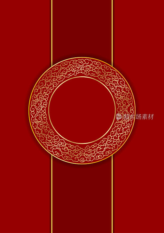 传统的中国贺卡模板，祥云