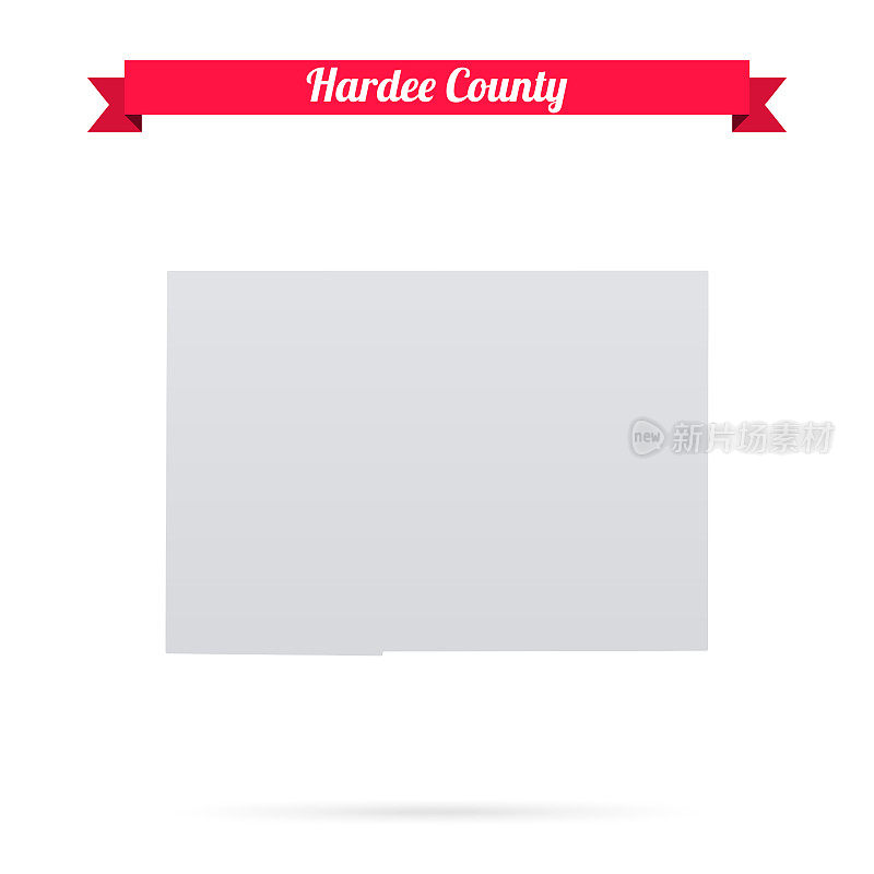 佛罗里达州的哈迪县。白底红旗地图