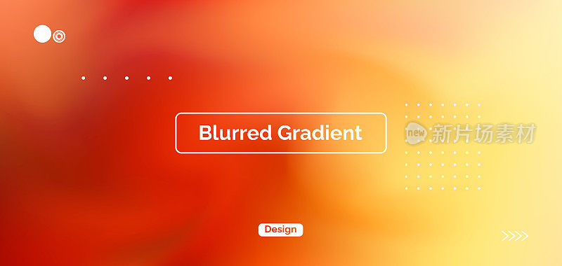 现代橙色,粉红色,红色和黄色梯度几何形状圆形设计在抽象模糊网格背景