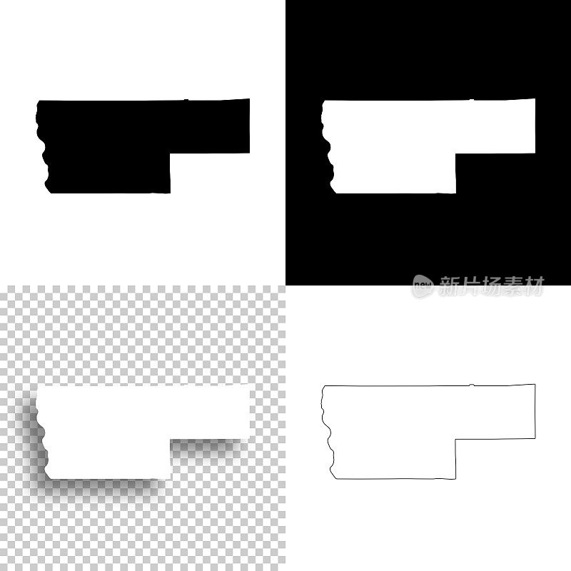 威斯康辛州弗农县。设计地图。空白，白色和黑色背景