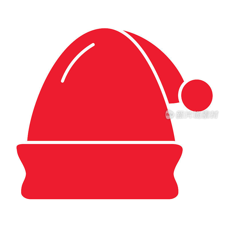 圣诞假期圣诞老人帽子彩色图标在白色的背景
