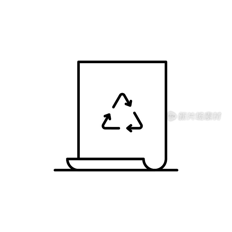 再生纸线图标与可编辑的笔画。Icon适用于网页设计、移动应用、UI、UX和GUI设计。