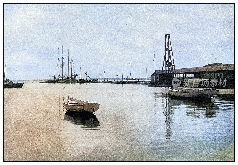 古色古香的黑白照片:古巴马坦萨斯港