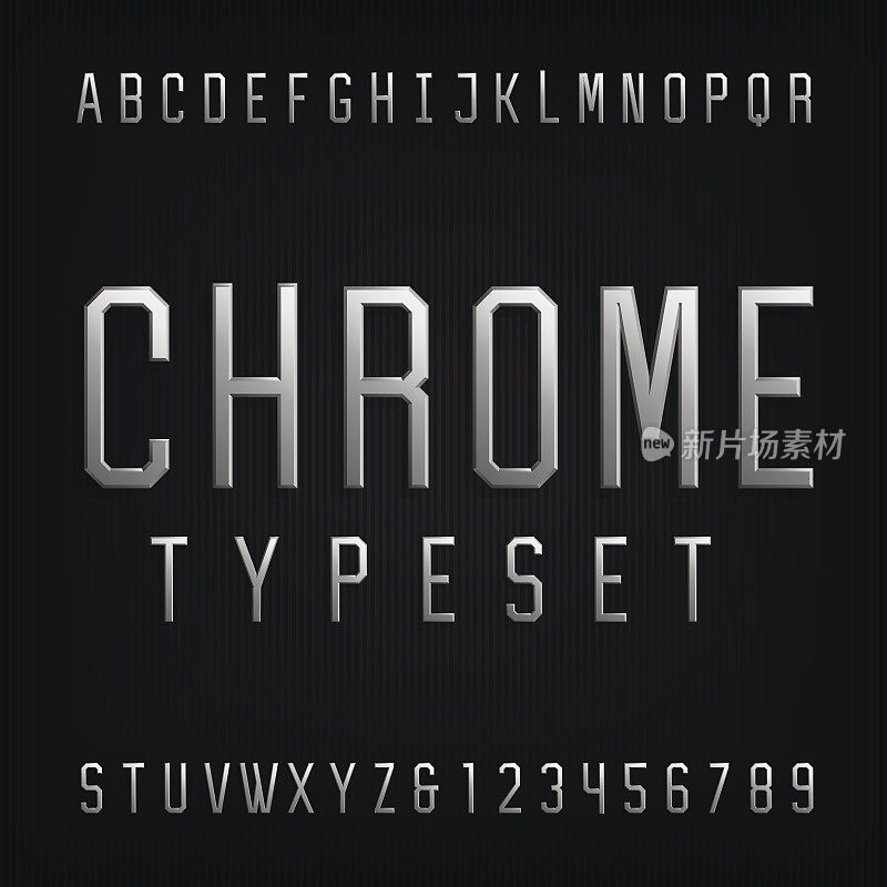 Chrome字母矢量字体。