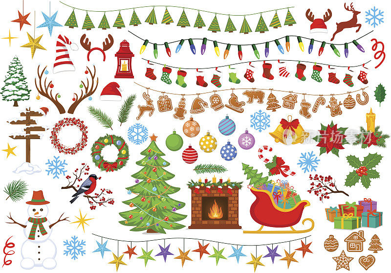 圣诞快乐，新年快乐，季节性的，冬季圣诞装饰物品物品