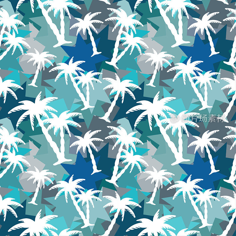 无缝图案与椰子树