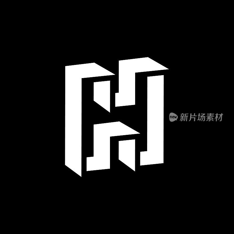 字母H实心标志