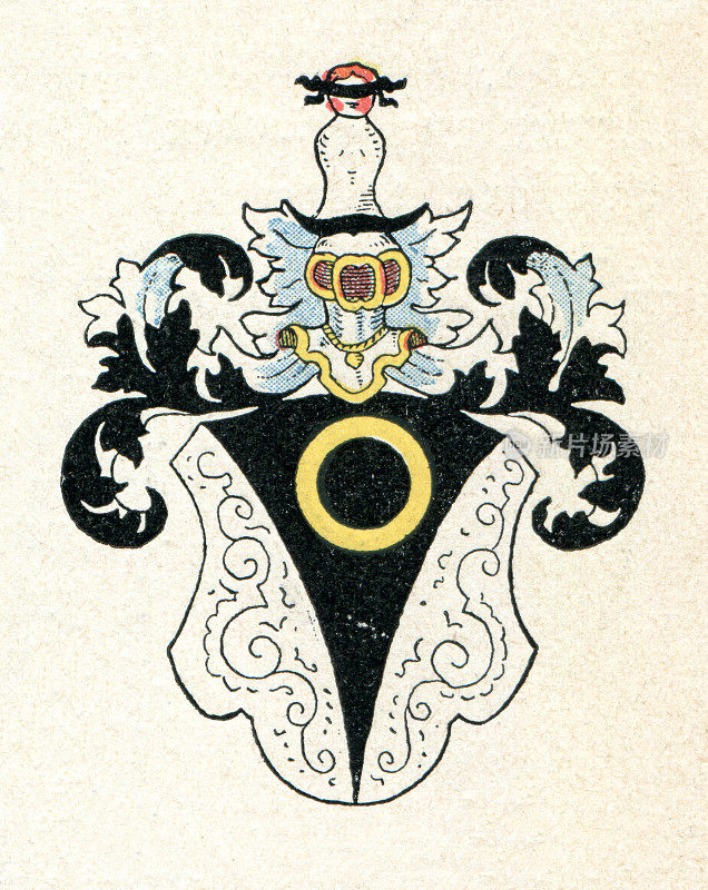 中世纪骑士徽章，画于1899年