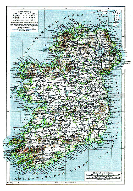 1898年的爱尔兰古董地图