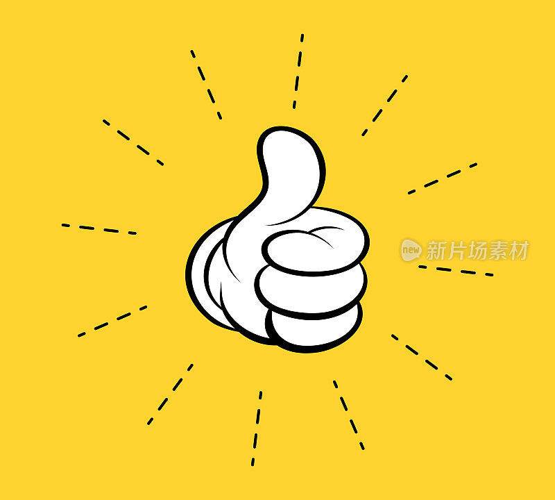 大拇指卡通风格的绘画