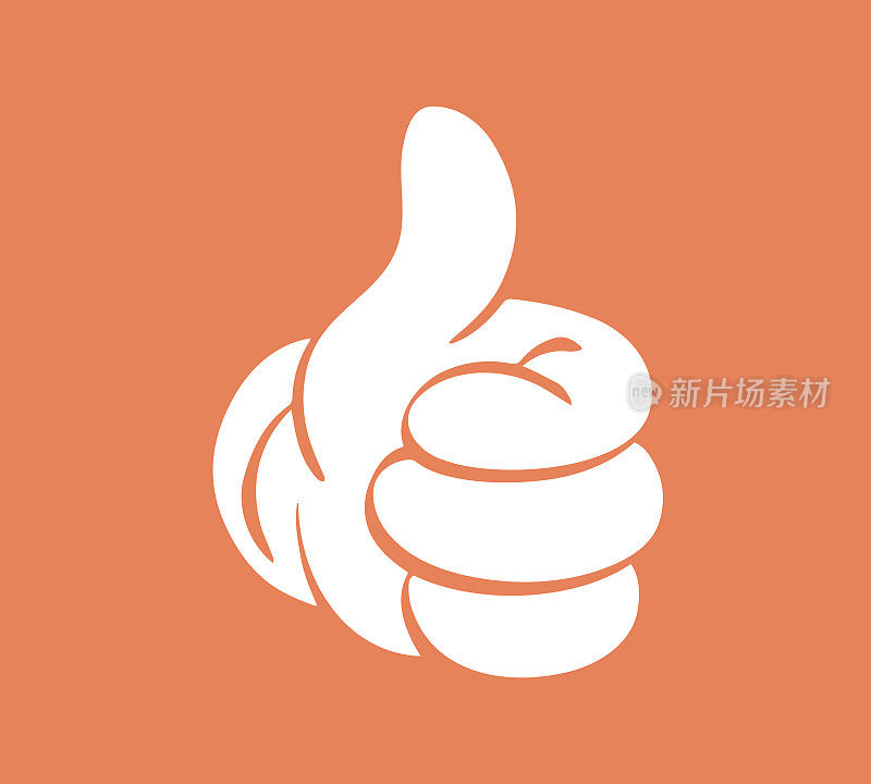 大拇指卡通风格的绘画